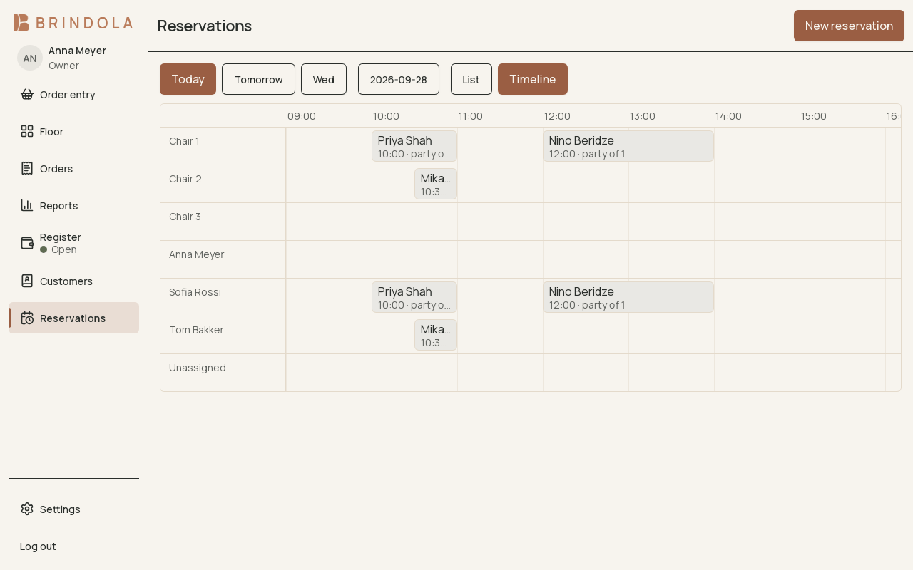 Book appointments · shown in English