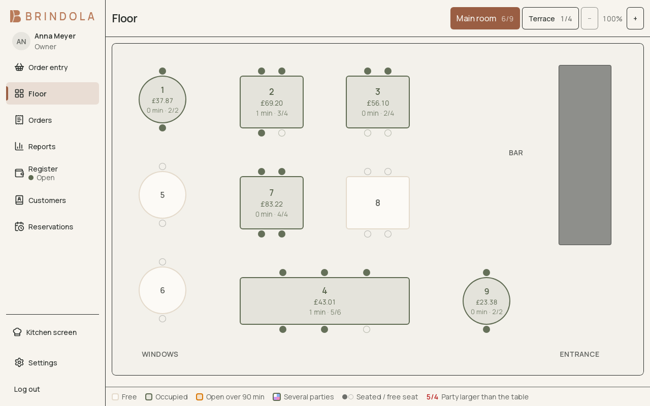 Seat guests · shown in English